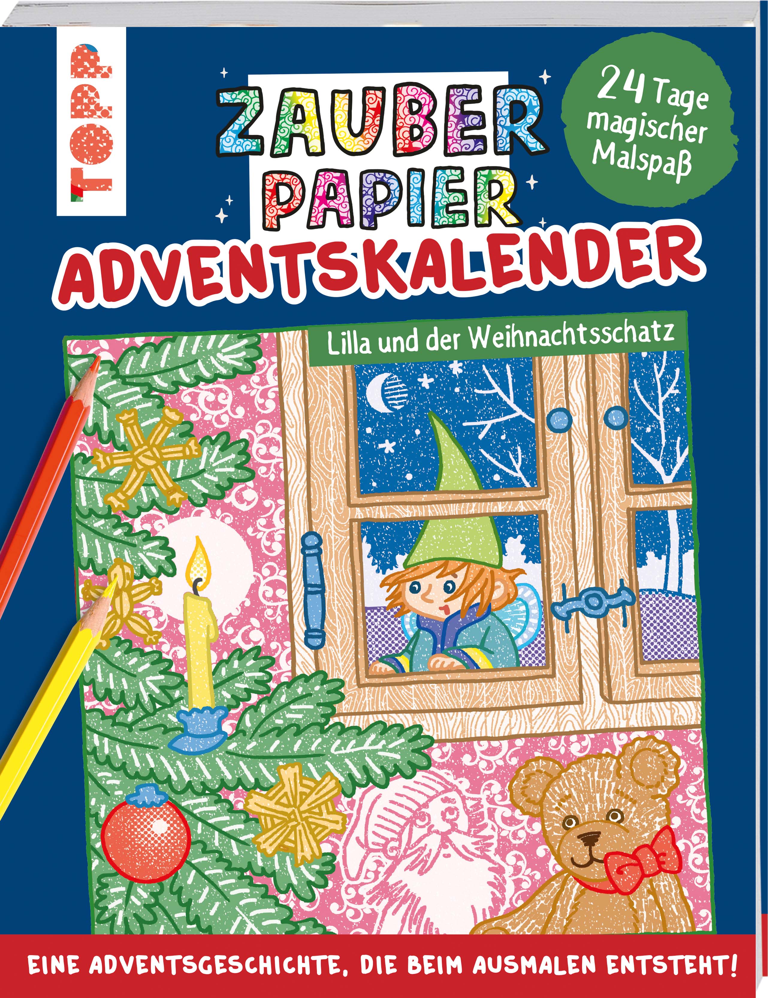 Adventskalender zum Malen für Kinder Covermotiv