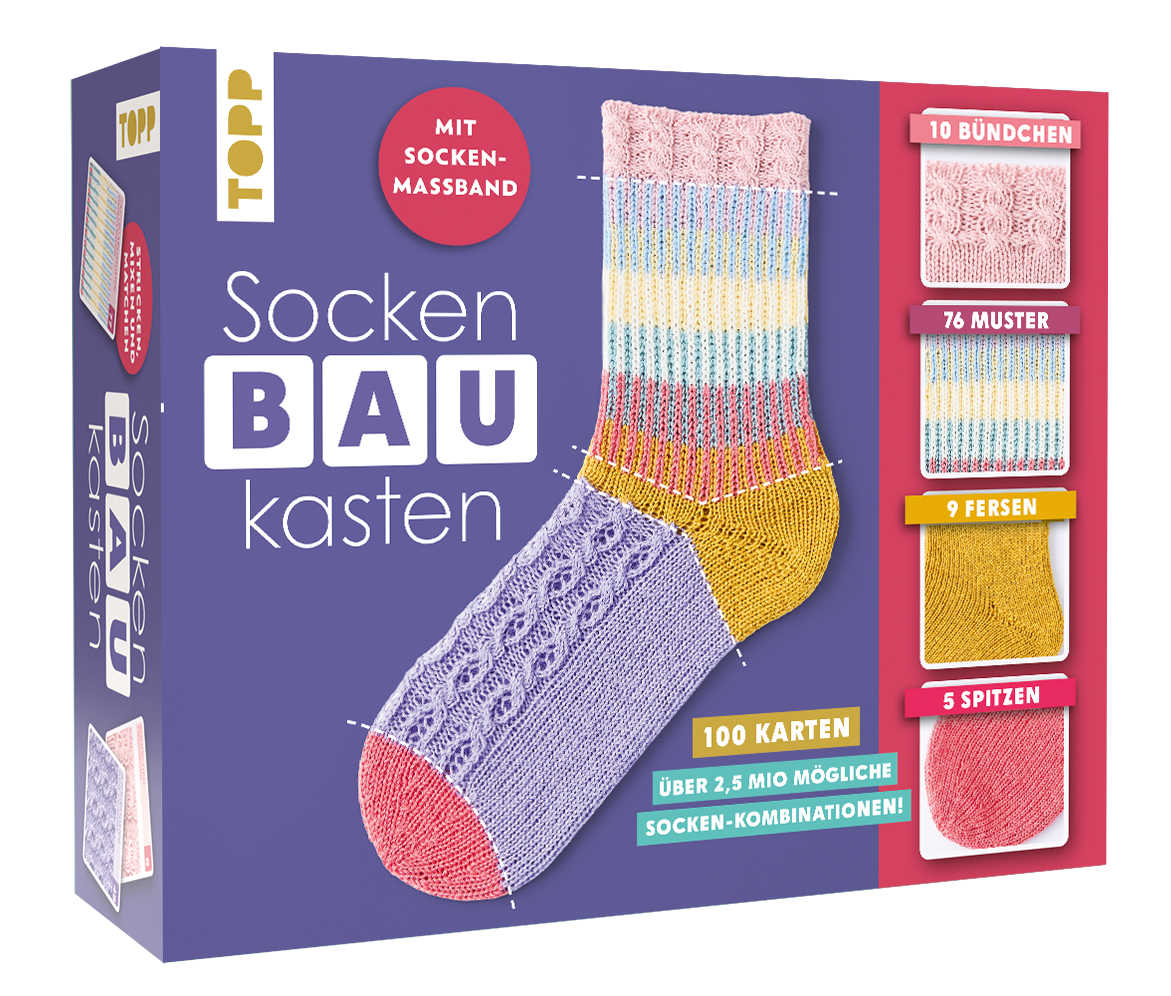 Der SockenBAUKasten. Das große Karten-Set mit Sockenmaßband