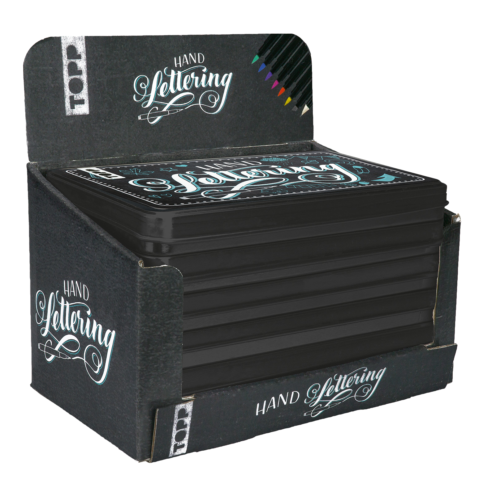 Handlettering Designdose mit Brush Pens Display, 8 Ex.