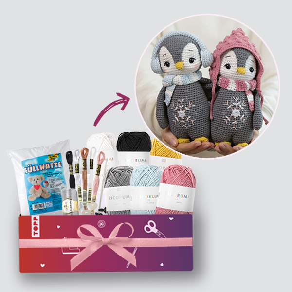 Materialset für einen winterlichen Pinguin