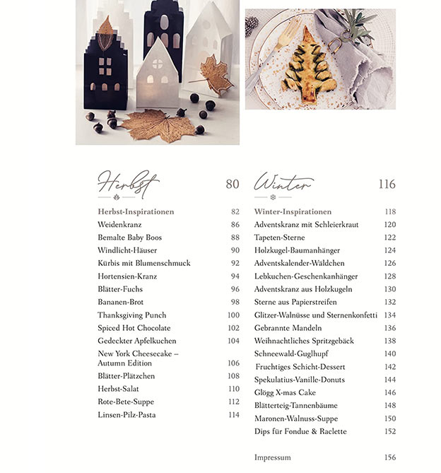 Inhaltsverzeichnis Buch Butiksophie für Herbst und Winter