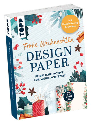 Design Paper A6: Frohe Weihnachten. Mit Handlettering-Grundkurs
