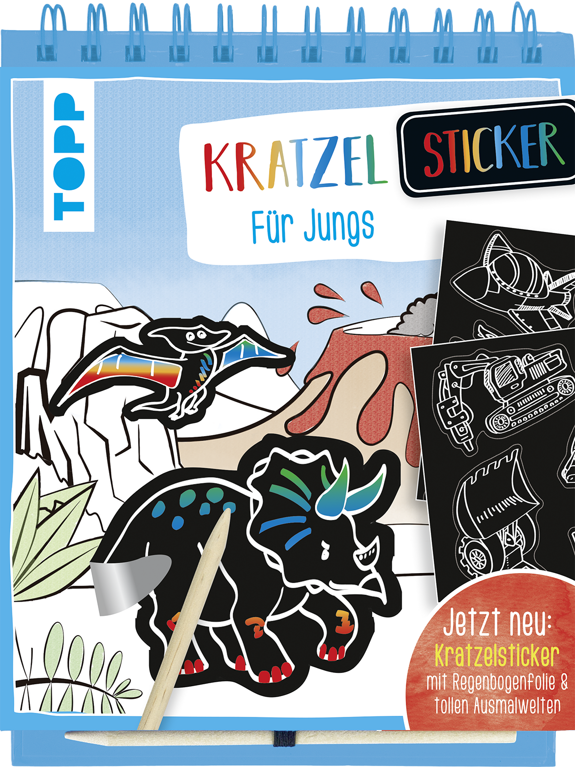Kratzel-Stickerbuch für Jungs