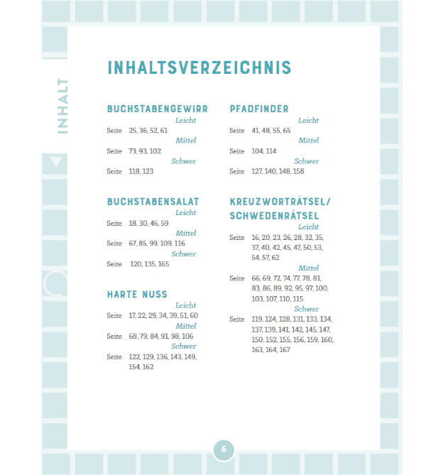 Inhalt Kreuzworträtselbuch