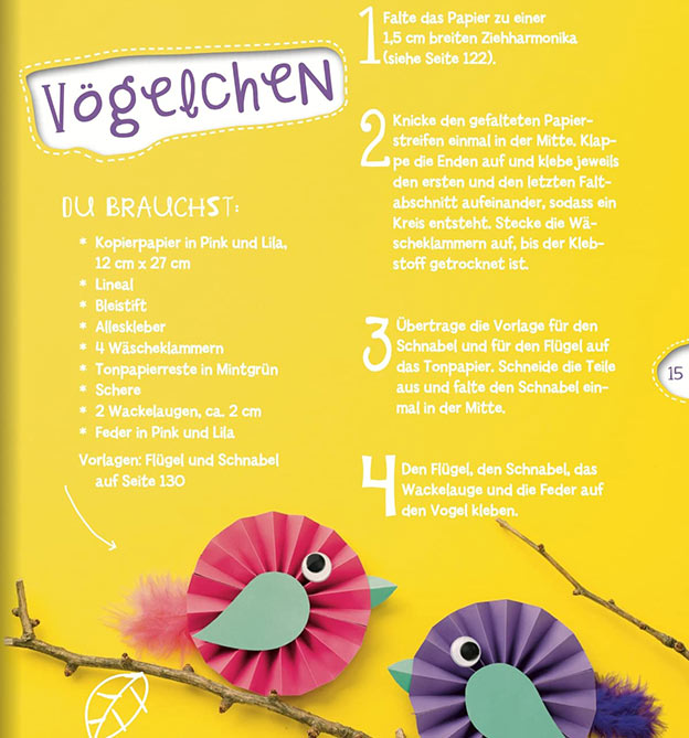 Bastelanleitung Vögelchen