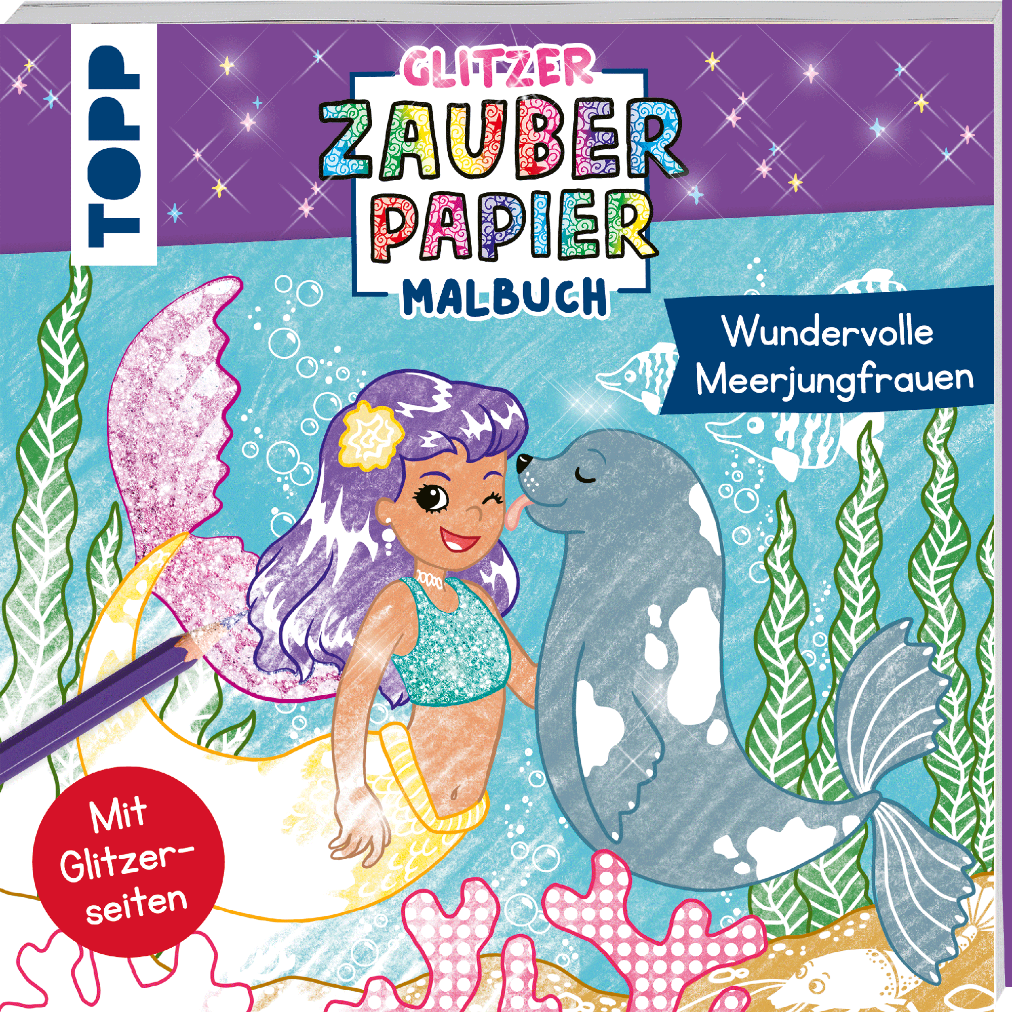 Glitzer Zauberpapier Malbuch Wundervolle Meerjungfrau