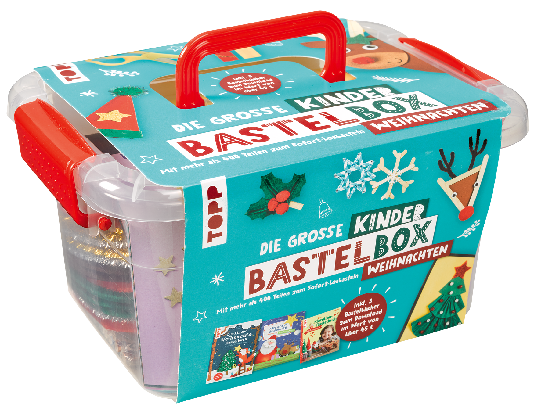 Die große Kinderbastelbox - Weihnachten. Inkl. 3 Bastelbücher zum Downloaden