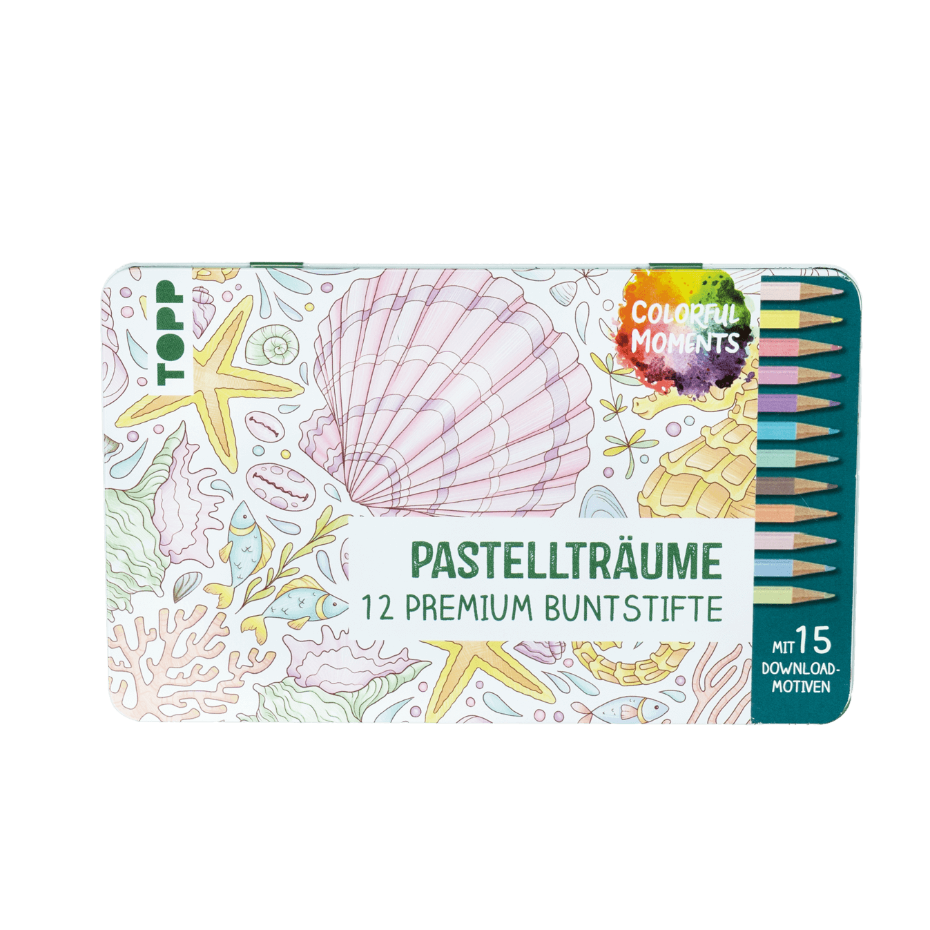 Colorful Moments Designdose mit Buntstiften - Pastellträume