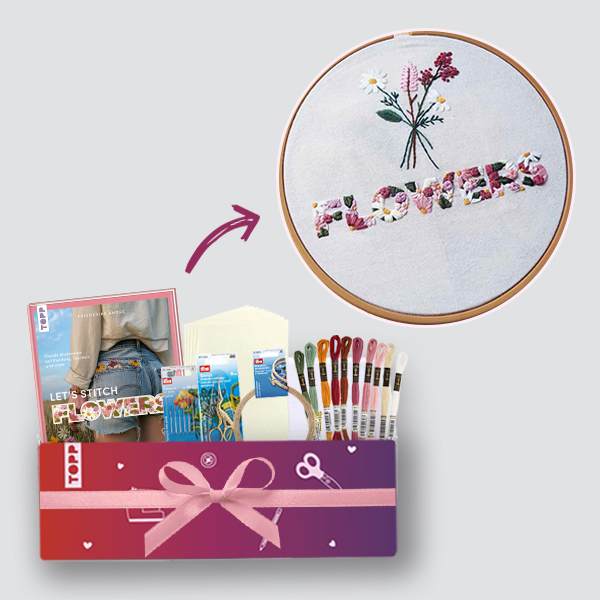 Geschenkset Blumen sticken