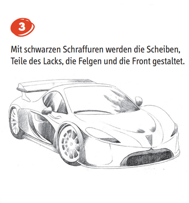 Auto zeichnen einfach - Schritt 3