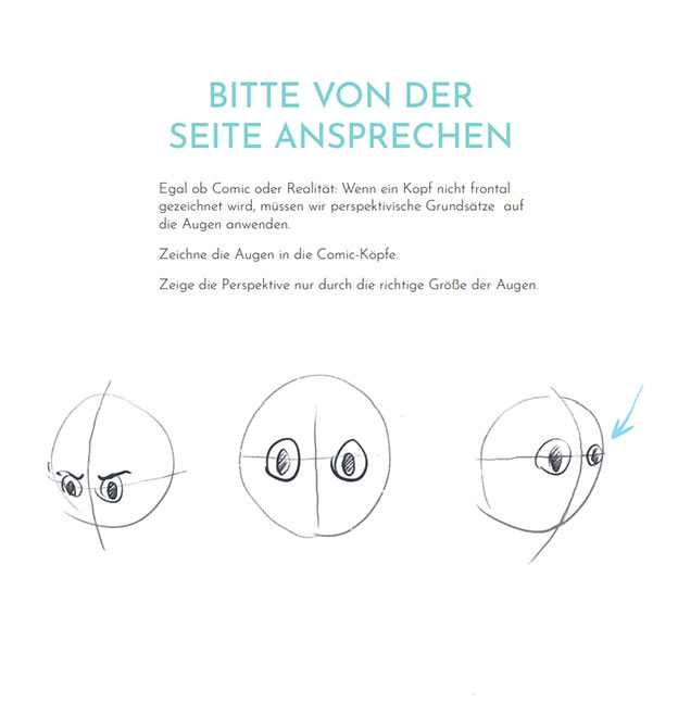 Augen von der Seite zeichnen