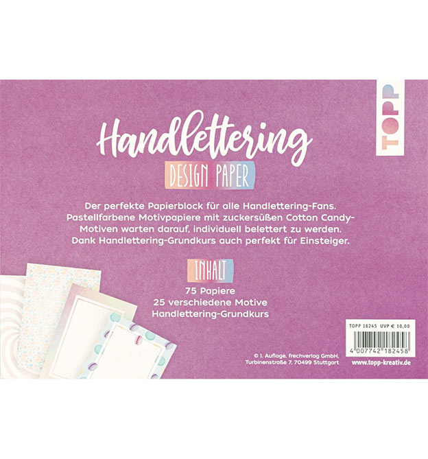 Handlettering Block A5 Cotton Candy Rueckseite